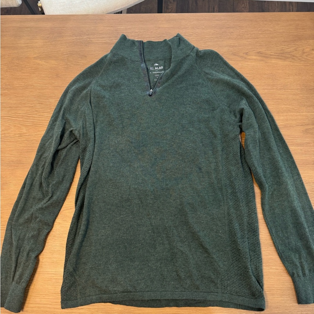 Men's Dark Green Zip-Up Sweater
